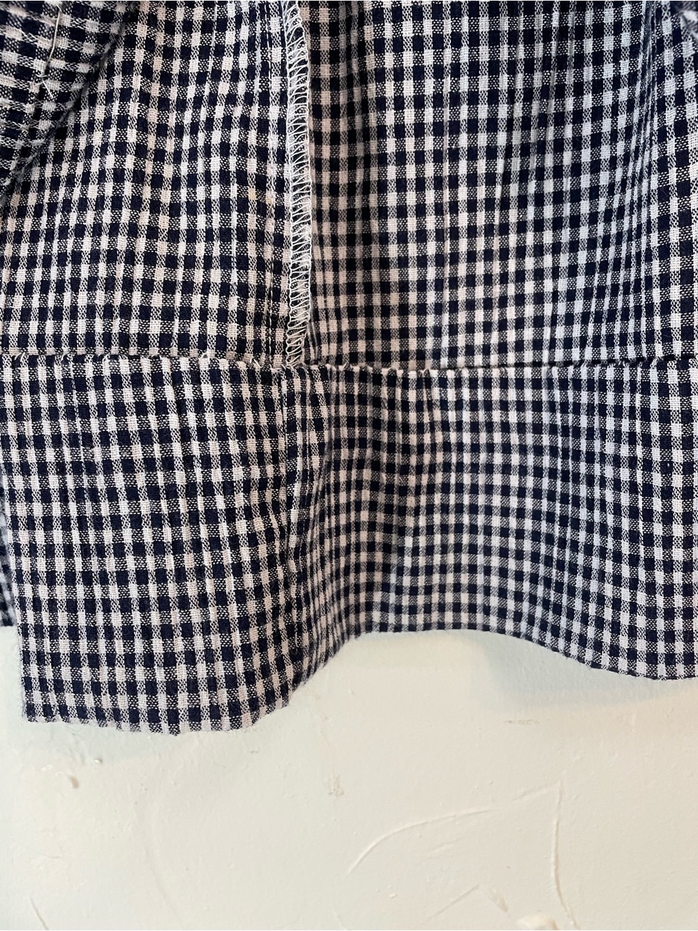 Koret Navy & White Gingham Midi Skirt - Button Front Multicolor Tie Belt size 18 - Picture 5 of 7
